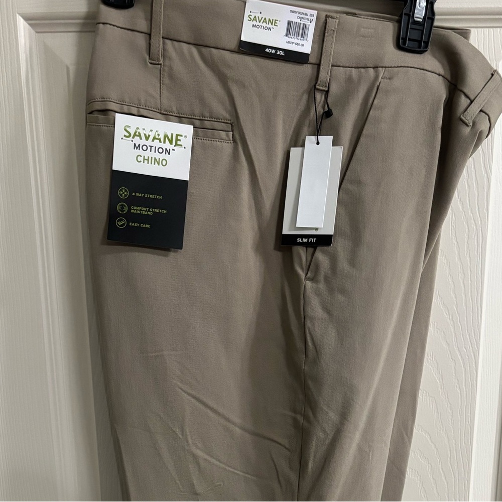 Savane Motion Mens Khaki‎ Stretch Work Pants​